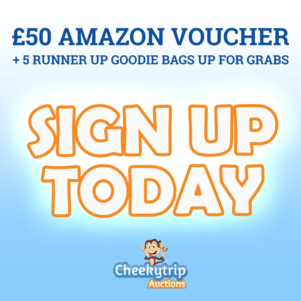 Follow &amp; Retweet for the chance to #WIN a £50 Amazon Voucher!

For the chance to WIN simply sign up to Cheeky Auctions bit.ly/35X7hd7 

+ 5 Runner up goodie bags 

 #Competition #Comp #freebies #inittowinit