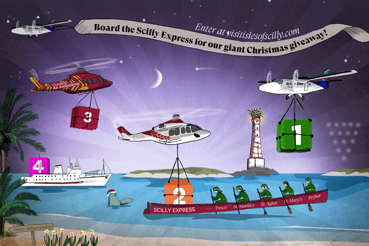 visitIOS's tweet photo. This #Xmas we are celebrating #advent in style with our giant #festive #GiveAway. Jump aboard the Scilly Express to enter and support local charity Cornwall Air Ambulance. To win, click here https://t.co/xs3hyjzOYO Good luck! @cornwallairamb #win #xmasgifts #bescillyandgive https://t.co/H2jsXFDmYO