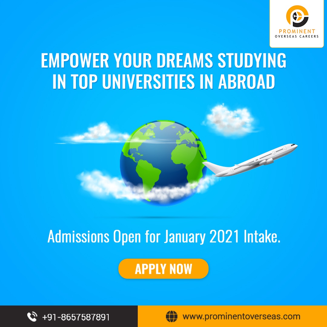 Empower your dream studying in top universities in Abroad. Get in touch with our immigration experts: bit.ly/2FYJJXf

We are just a call away, Call us today: 8657587891

#abroadstudyvisa #studyinabroad #abroadstudyvisaconsultants #studyinabroad #studyandworkinabroad
