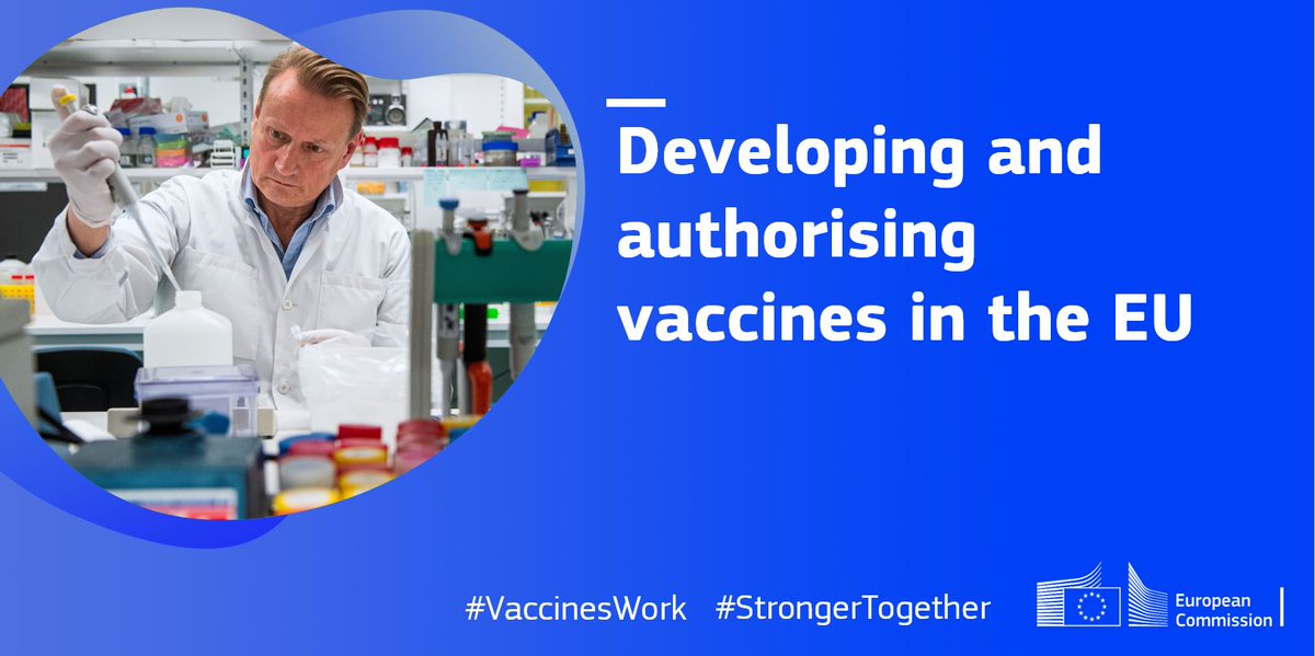 The EU has a rigorous authorisation process in place to ensure that any vaccine is safe and effective.How are coronavirus vaccines developed, authorisedand put on the market?Our thread  #StrongerTogether  #VaccinesWork