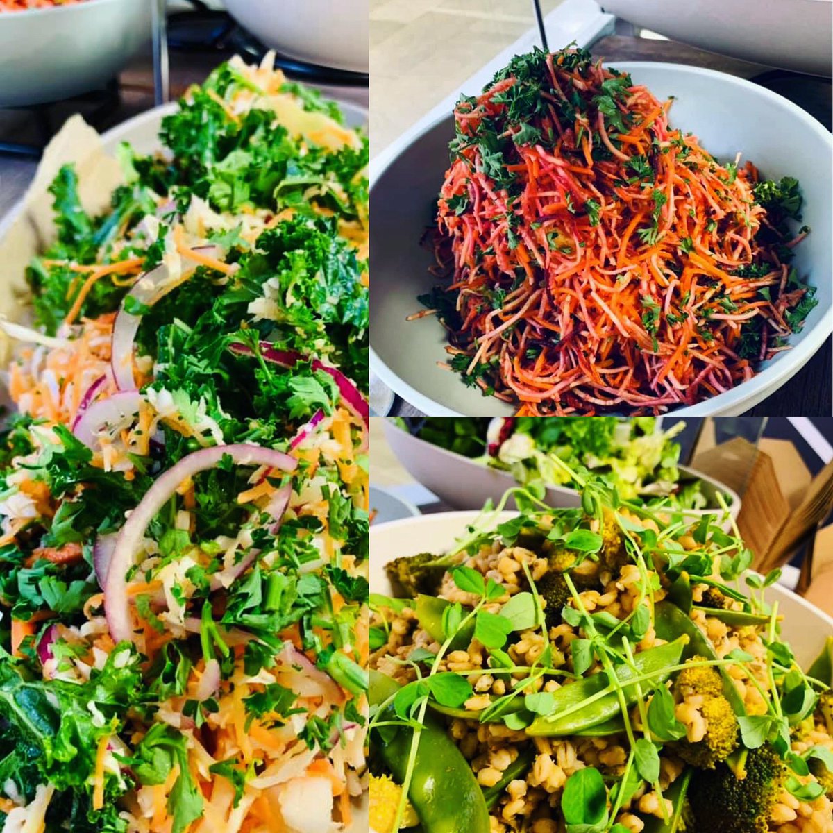 EurestUK's tweet photo. #WinterWellness ❄️
As the temperature is dropping it’s important to focus on Heath & wellness even more so!
Check out these amazing salads from Harrods - #plantpositive & delicious.
🥬 Vegan Kale Raw Slaw
🥕 Rainbow Salad
🥦 Pearl Barley, Mangetout & Broccoli
#byeurest https://t.co/IY1W7UT045