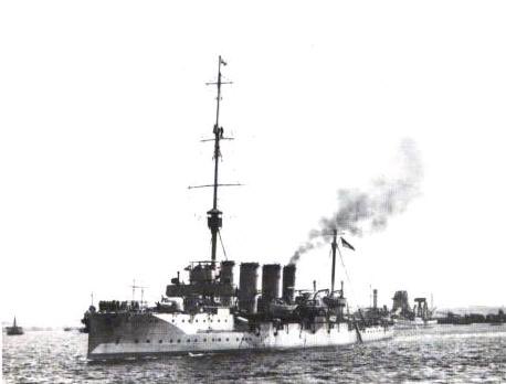 The fleet proceeded after the Germans at a leisurely 19 knots and lunch was served as normal at 11:45News reached the fleet that 3 ships were seen approaching the islands filled with German marines so the light cruiser Bristol was detached with auxiliary Macedonia