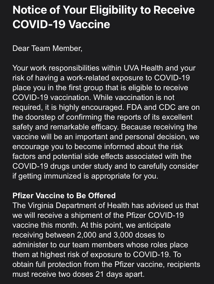 Looks like I will be receiving the  @pfizer  #COVID19Vaccine. Earliest date I can receive it is Dec 15th. Calendar date is in . I’ll keep tabs on any side effects I have and share with the community. Drop any q’s you have in the comments. #RightToBareArms   #ScienceMatters