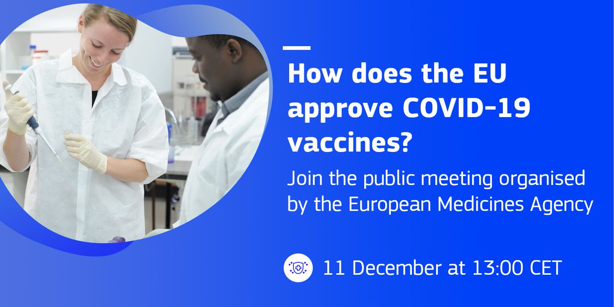 Want to know more about how vaccines are authorised in the EU?Hear directly from  @EMA_News experts working on the approval of the coronavirus vaccines. They will discuss all the steps in this process. 11 December:  https://europa.eu/!Pc49kB  #VaccinesWork  #StrongerTogether