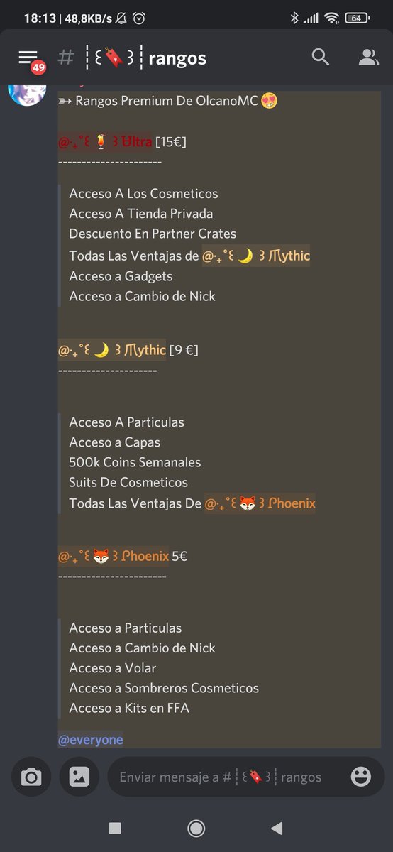 OlcanoMC's tweet image. ¡Llega la 𝗦𝗨𝗣𝗘𝗥 𝗦𝗘𝗠𝗔𝗡𝗔 con un 𝗗𝗘𝗦𝗖𝗨𝗘𝗡𝗧𝗢 del 𝟱𝟬% en 𝗧𝗢𝗗𝗢𝗦 𝗟𝗢𝗦 𝗥𝗔𝗡𝗚𝗢𝗦!

🦊 ρꫝꪮꫀꪀⅈ᥊ [2.50€]
🦄 ꪑꪗ𝕥ꫝⅈᥴ [4.50€]
🦖 ꪊꪶ𝕥𝕣ꪖ [7.50€]

𝙊𝙁𝙀𝙍𝙏𝘼 𝙀𝙓𝘾𝙇𝙐𝙎𝙄𝙑𝘼 𝙃𝘼𝙎𝙏𝘼 𝙀𝙇 14/12/2020