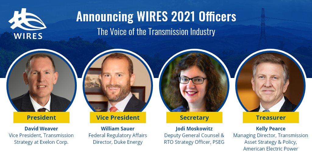 wiresgroup's tweet photo. Congratulations to our newly elected 2021 officers!
https://t.co/96m1iuMYJD
#gridforthefuture #resilience #grid #voiceoftransmission https://t.co/ok43jDztkG