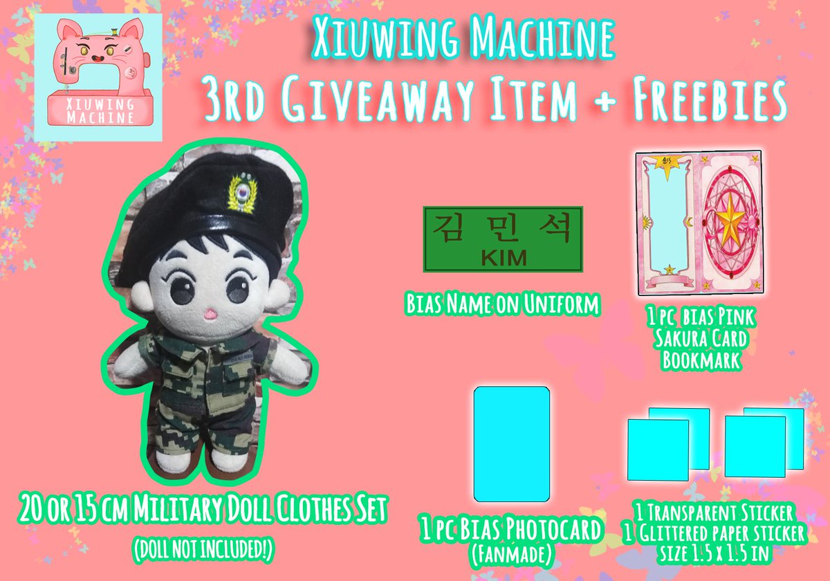 XiuwingMachine's tweet photo. 🎁Xiuwing Machine 3rd GA🎁
Prize: Military Clothes + beret
MAIN MECHANICS:
-Stream Xiumin's YOU
-Comment a screenshot
-Include hashtag #XiuMachineGA_ForXiu
-PH Only :)
PLEASE READ & FOLLOW other mechanics below and for the prizes 😊
Ends: 12/12/2020
Goodluck!
#XiuMachine_GA https://t.co/hnSKnaZd3Q