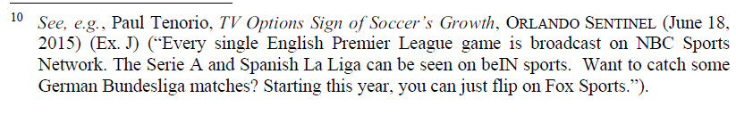 In raising Euro competition for TV games (which Relevent had defined to exclude), it's noteworthy that FIFA cites a 2015 article from  @PaulTenorio. I'm not surprised by the older date. More recent articles might have griped about NBC's Peacock and diminished access to BeIN Sport