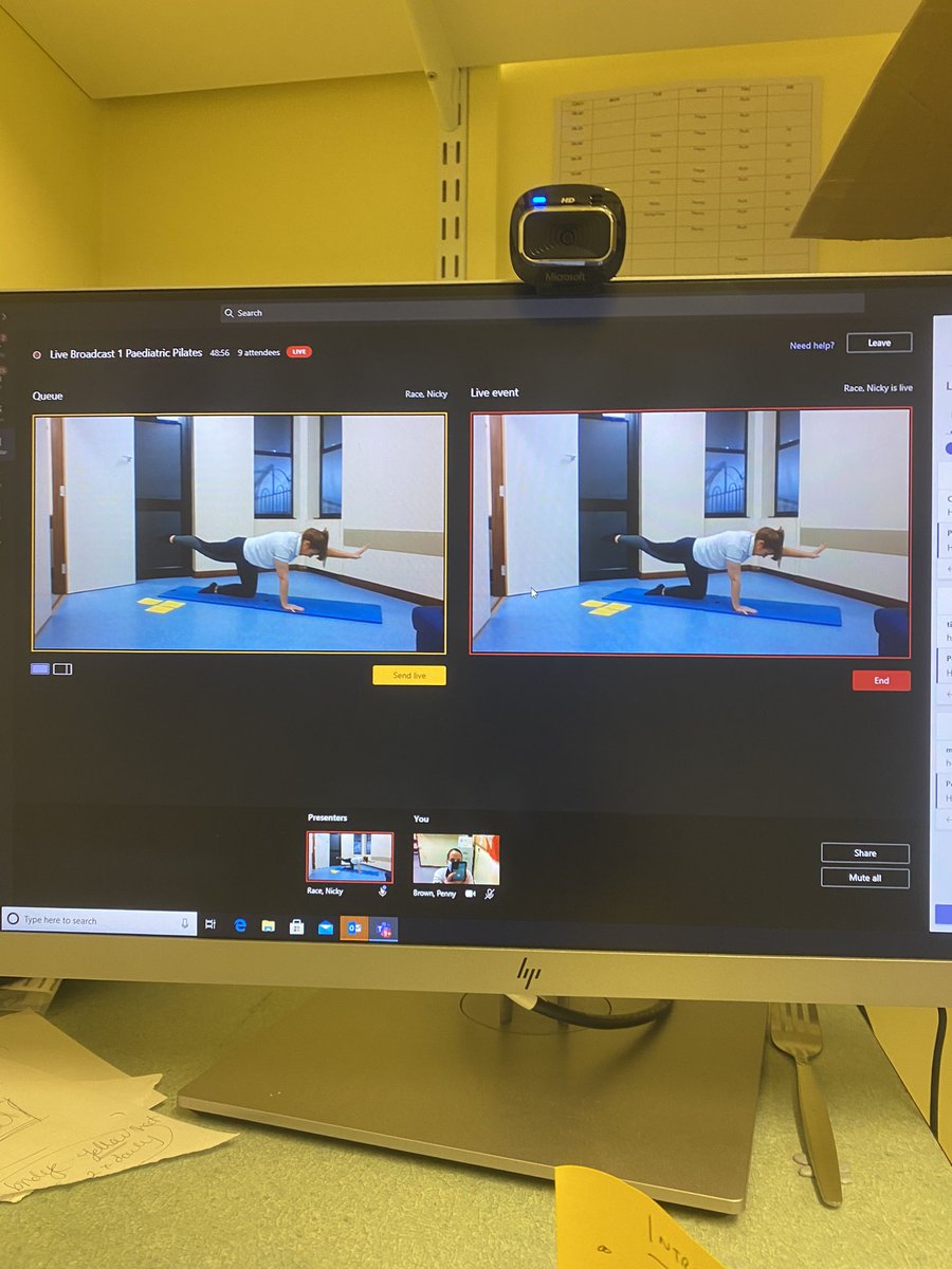 PennyBr25749054's tweet photo. In our 3rd wk now of live broadcast Pilates classes for @Team_ESNEFT Paed physio team at #ipswichhospital to develop safe virtual content for our patients who have missed out on our f2f rehab classes. @ESNEFT_AHPs lots of new IT skills learnt thanks to IT Emma !#paedphysio https://t.co/kudL5Q4SZe