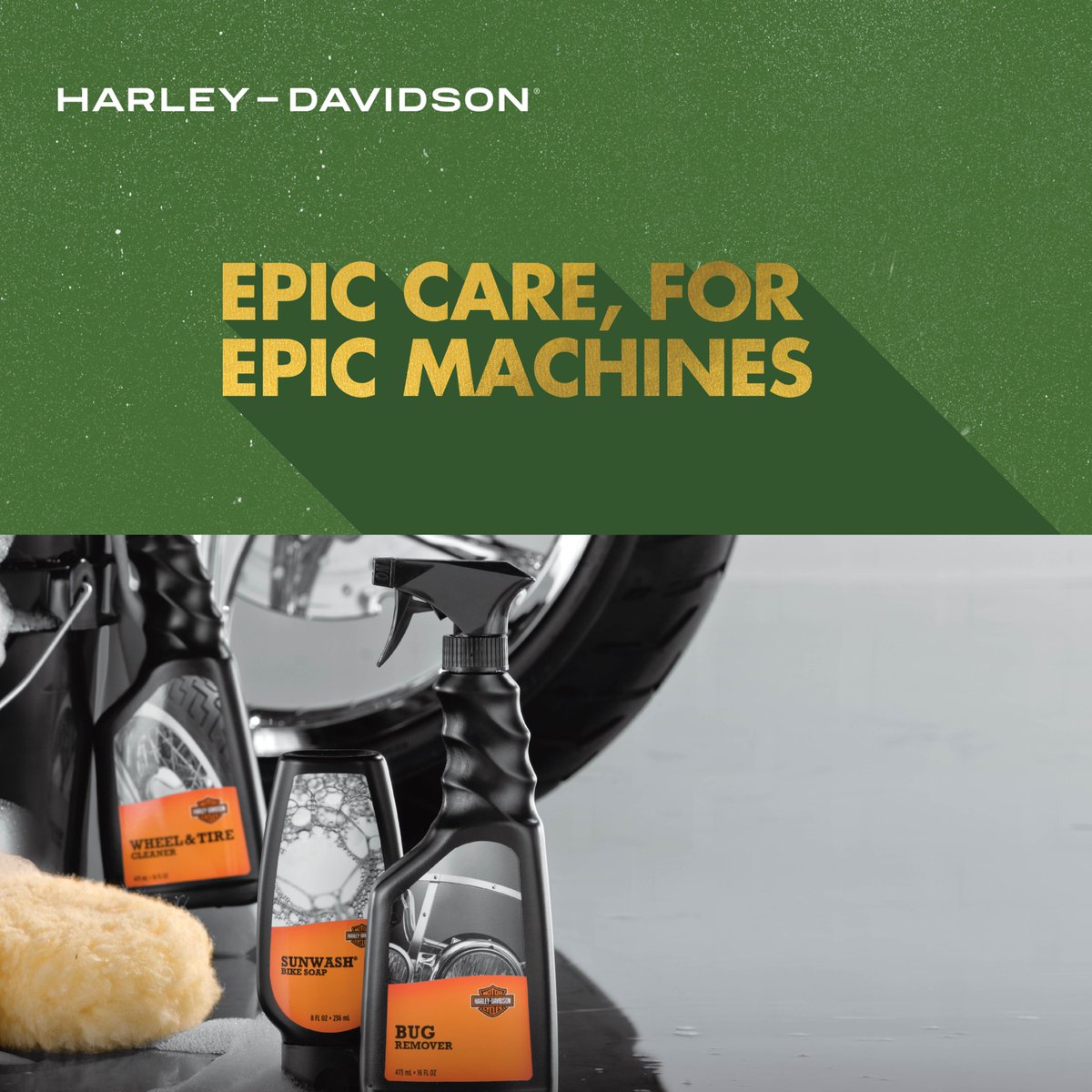 We offer expert advice and a range of care products to
ensure your Harley-Davidson® is ready for summer.
Visit your nearest dealership - harleydavidson.com/aa/en/tools/fi…