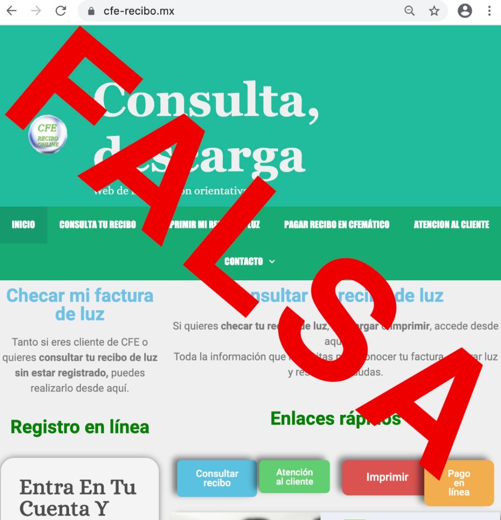 ¡Ten cuidado! Existen páginas que buscan suplantar la identidad de CFE, y que podrían vulnerar tus datos personales y hacer mal uso de ellos.
Para consultar tu saldo y pagar tu recibo de luz:
📲Descarga #AppCFEContigo
💻Ingresa a cfe.mx
☎️Contacta a <a href="/CFE_Contigo/">CFE_Contigo</a>