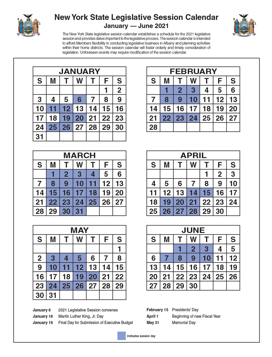 Ny State Senate Calendar For June 2021 | Calendar Nov 2021