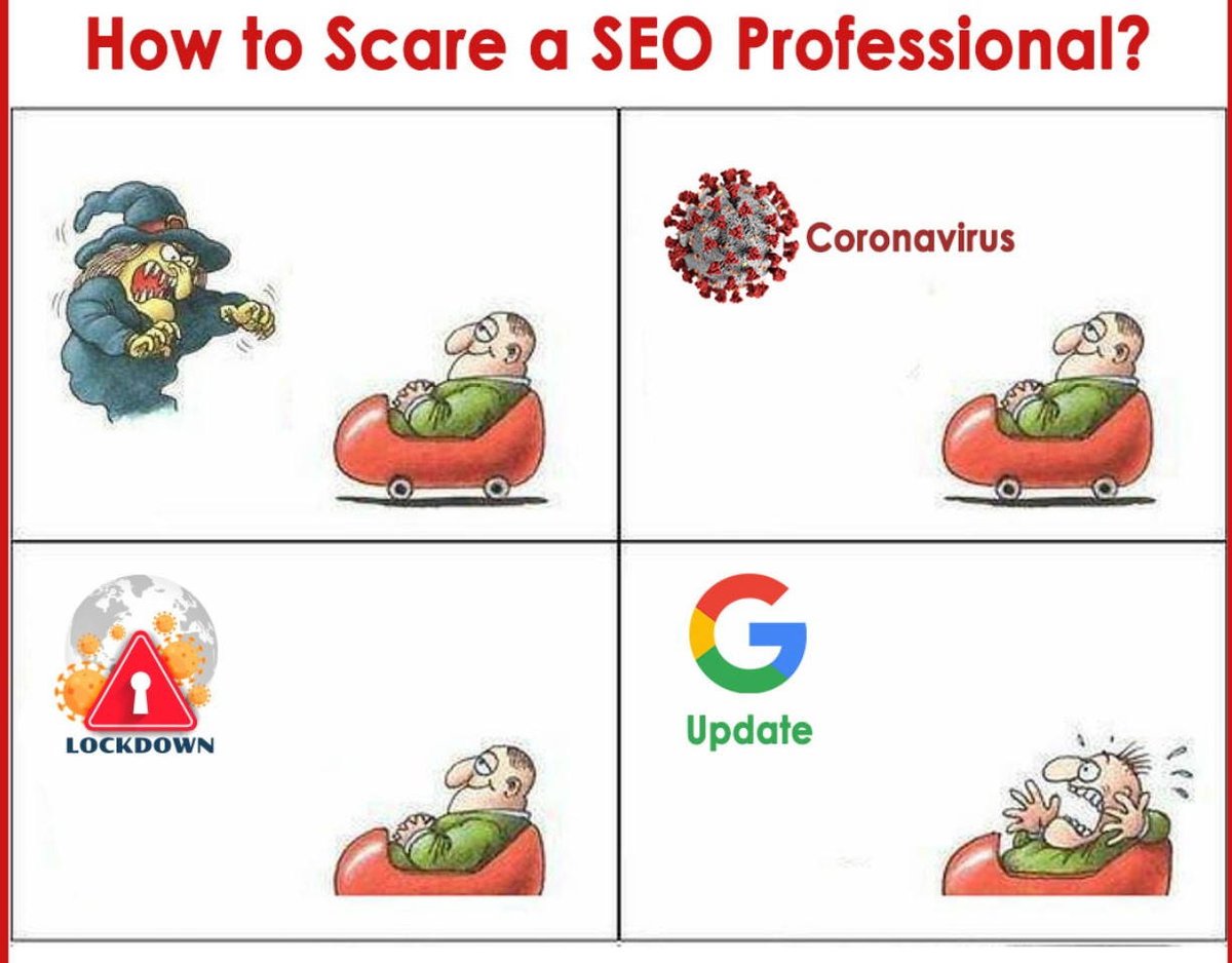 IamRaviKantt's tweet image. Do you know the easiest way to scare an SEO person or webmaster?
image credit: @nandrasec
#googleupdate #googlealgo #seoupdate