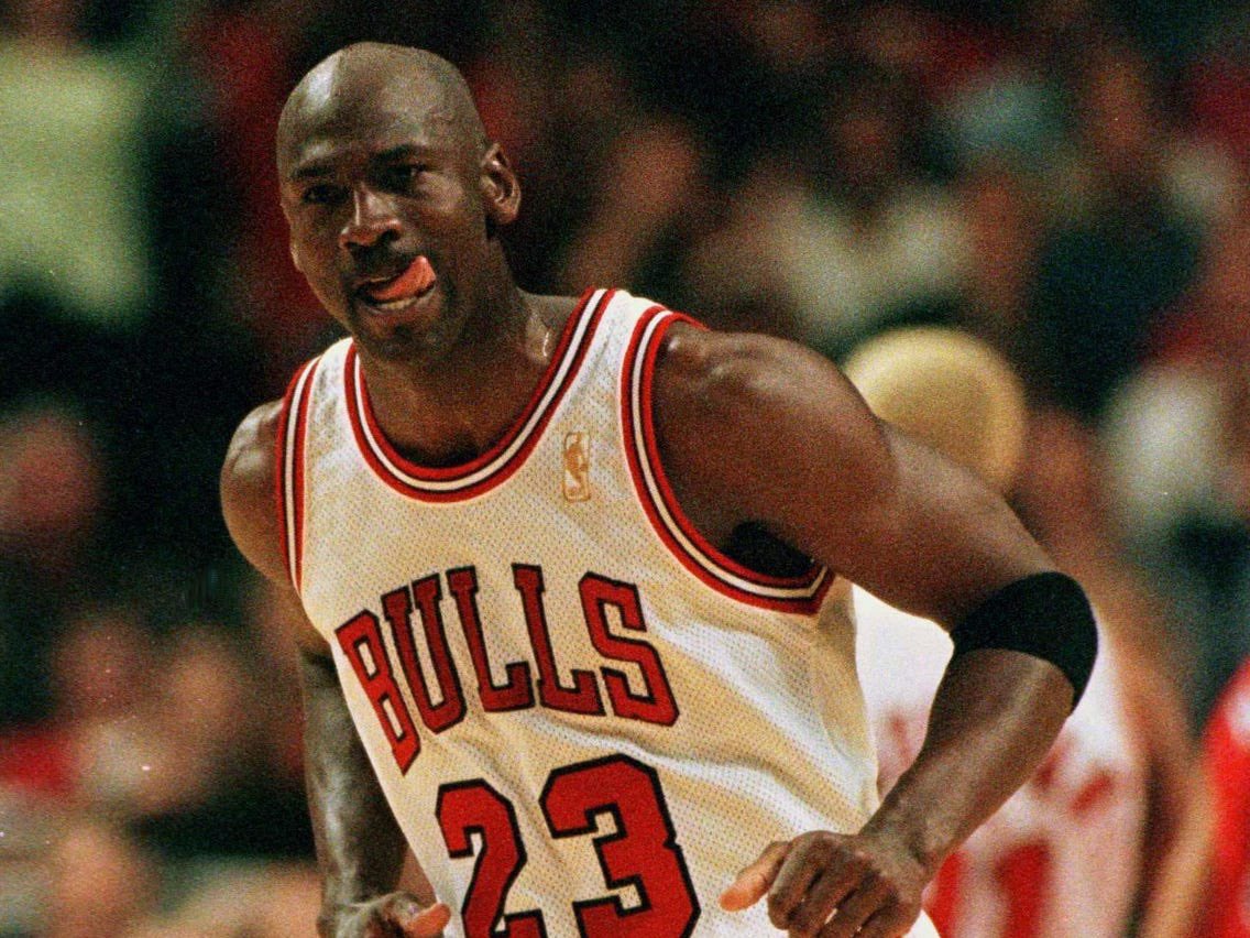 34: Michael Jordan (97-98)RS:PPG: 28.7APG: 3.5RPG: 5.8SPG: 1.7BPG: 0.547/24/78 splits PS:PPG: 32.4APG: 3.5RPG: 5.1SPG: 1.5BPG: 0.646/30/81 splits