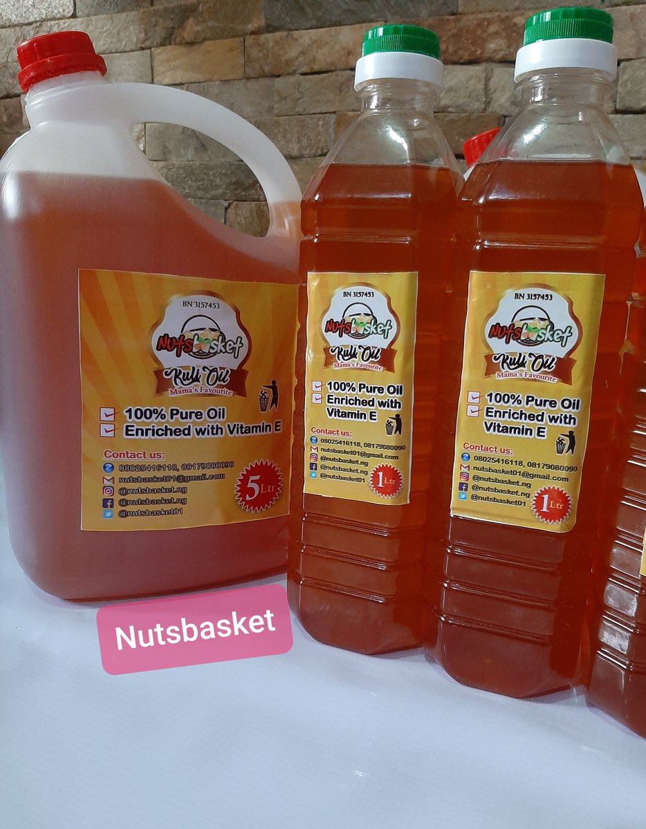 nutsbasket01's tweet photo. Introducing to you Nutsbasket Kuli Oil..💃
Health benefits of our kuli oil ›››››
*100% pure, undiluted nor infiltrated. 
*Rich with Vitamin E
*No Cholestrol
Can I go on...? 🔊
Our Prices:
1L ~~ N1500
5L ~~ N5500
#Buhari #BarcaJuve #ChefErica Animal https://t.co/OjxcnfBztJ