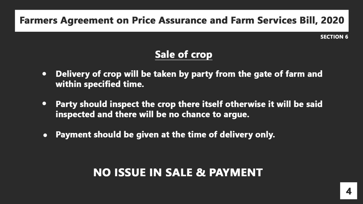 Sale of crop and payment (1.4)