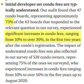 Here are some of the significant findings. Condo fees understated in majority of cases. /9