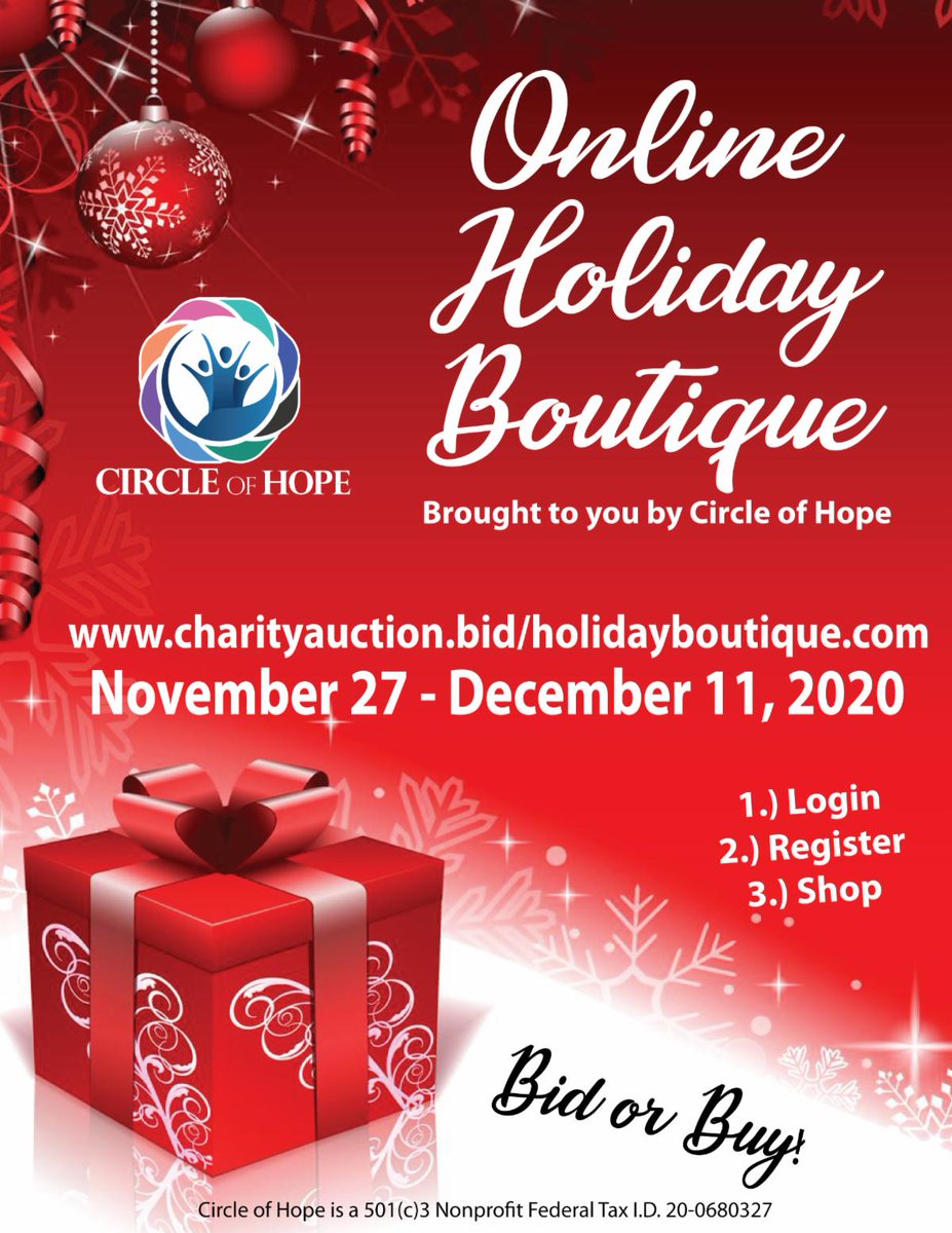 CircleofHopeInc's tweet image. Looking for the perfect holiday gift? Check out our Online Holiday Boutique. 3 Days left!!! conta.cc/374uZng