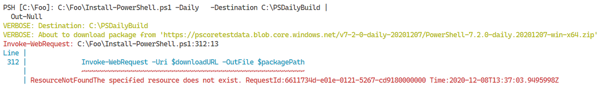 doctordns's tweet image. is it me, or is the #PowerShell7 daily build broken? #PowerShell