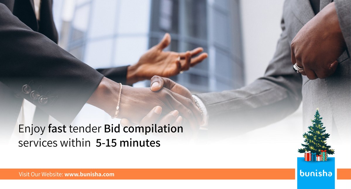 bunishaltd's tweet photo. Enjoy fast tender Bid compilation services within 5-15 minutes depending on your company profile and customization.
Call us now 0722 117 105 to get started.
#bunisha #bidcompilation #growwithus https://t.co/2WzqLoYmjN