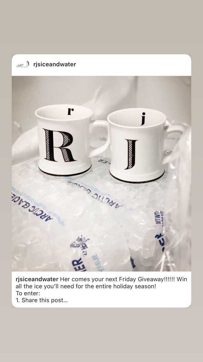 Friday Giveaway 
To enter:
1.Retweet 
2.Follow <a href="/RJsiceandwater/">RJ's Ice & Water</a>
3.Tag 3 friends that you want to enjoy their weekend, even if you can’t spend it together! Draws will be made at 7:00 pm each Thursday to allow all day Friday to pick up your prize from either RJ’s stores!