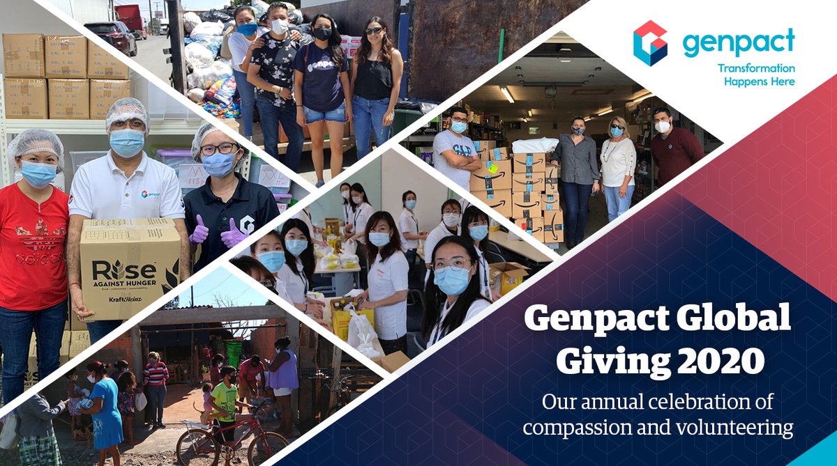 Genpact_Cares's tweet photo. #GenpactGlobalGiving 2020 has a two-fold focus, your well-being and the well-being of community around you! Through our varied volunteering offerings around environment, education & hunger we are continuing on our path to create #TransformationForGood https://t.co/iiUdnS1Vgr