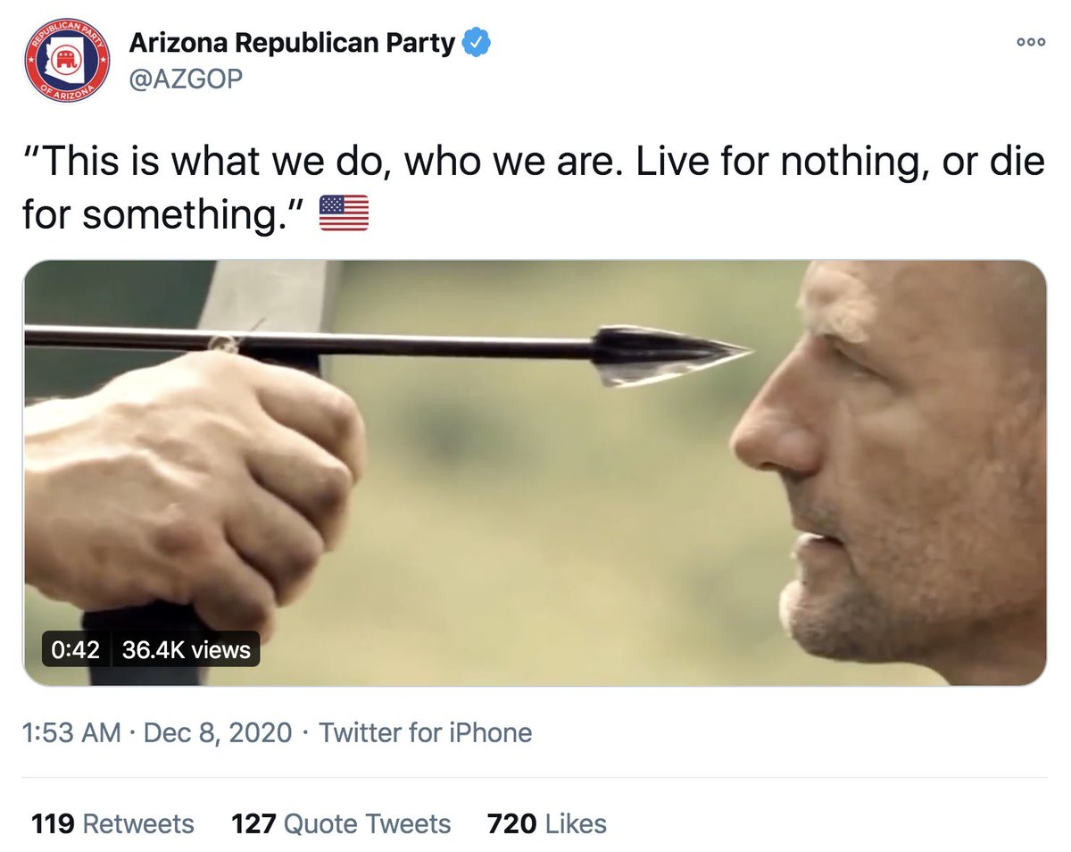 StevenTDennis's tweet image. Official Arizona GOP Twitter account overnight: