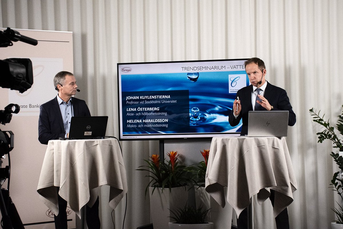 DNBCarnegie's tweet photo. Från förra veckans digitala seminarium: Investering i vattenförsörjning. 
Du som kund hittar en inspelning i ditt Carnegie Online. 
@HenrikvonSydow @JKuylenstierna 
#hållbarhet #investering #carnegielive https://t.co/uRUV5j718p