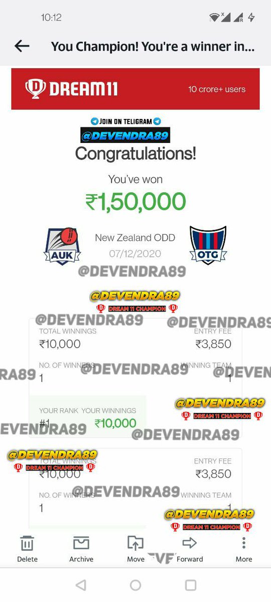 Devendra89Yadav's tweet photo. Huge Winning ✅ in #Dream11 @Dream11

😘🥰 #Fantasy #football #Cricket #AUSvsIND
#NZvWI #FantasyCricket #Dream11

Join my telegram 👇 Group ❤️👇👇
Today my winnings 🥳👇
https://t.co/JL617J1ue8
If Link not work than search on telegram 👉👉 Devendra89 and join my group https://t.co/mlIHZYWdf6