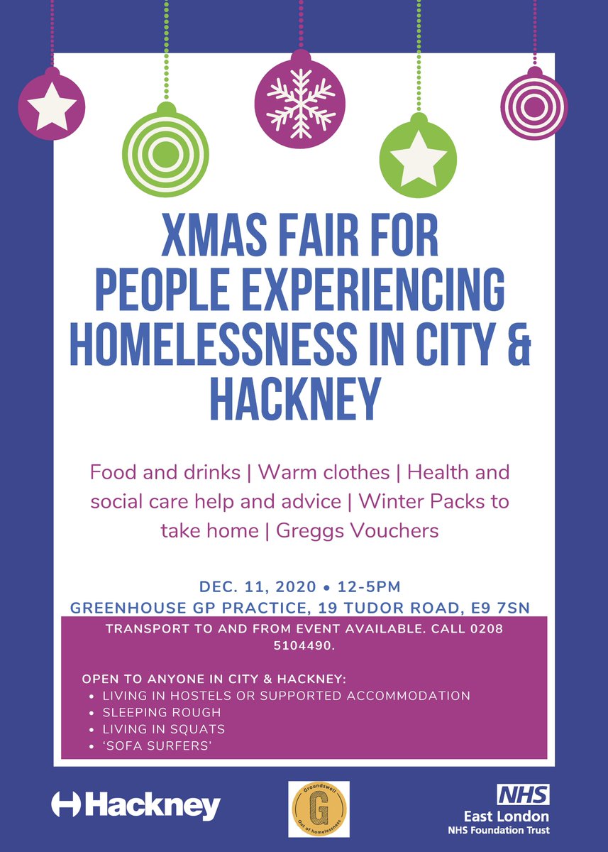 Final preparations are underway for our @ItsGroundswell &amp; <a href="/hackneycouncil/">Hackney Council</a> partnership Christmas Fair on Friday to provide friendly help &amp; support for people experiencing #homelessness in City &amp; #Hackney. <a href="/MohitVenkataram/">Dr Mohit Venkataram</a> elft.nhs.uk/News/City--Hac…