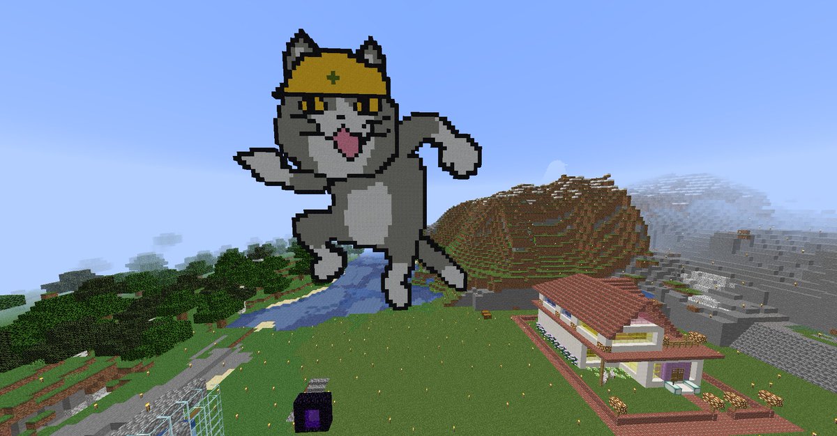 エンポリオ 現場猫inマイクラ 後は各部調整とヨシ を作るだけ 中々の大きさで作れた