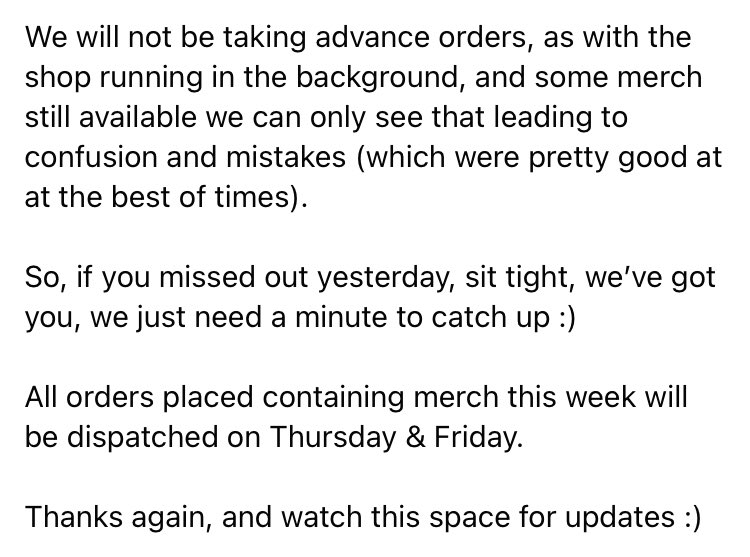 Hello.
We have a little update...