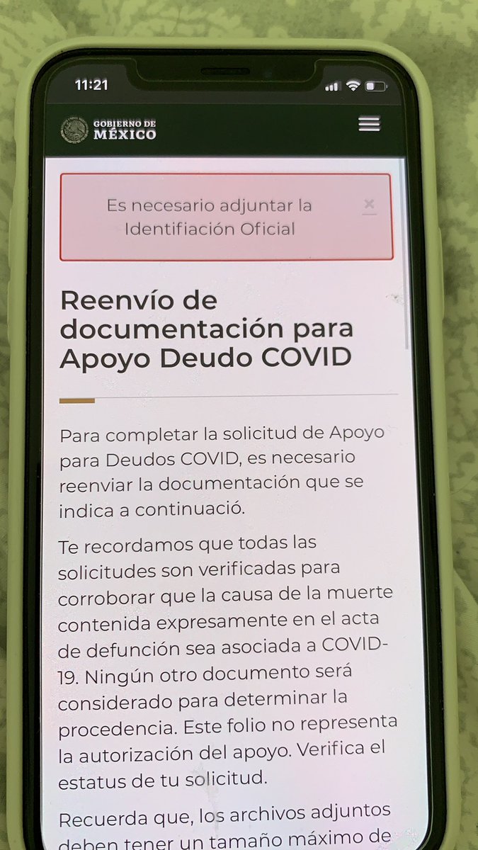 igadgetsvip's tweet photo. Solicitan de nuevo el reenvio de documentos y al adjuntarlos no agarra la identificacion. Alguien mas???  #DeudosCovid https://t.co/qjOQWTahar