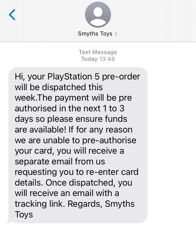 PSUpdatesUK's tweet photo. Update for the customers who chose the Delivery method for there @SmythsToysUK #PS5 Pre Order on the 3/12. #PS5UK #PS5StockUK #PS5UKStock #PS5Restock https://t.co/GxwarzmL9o