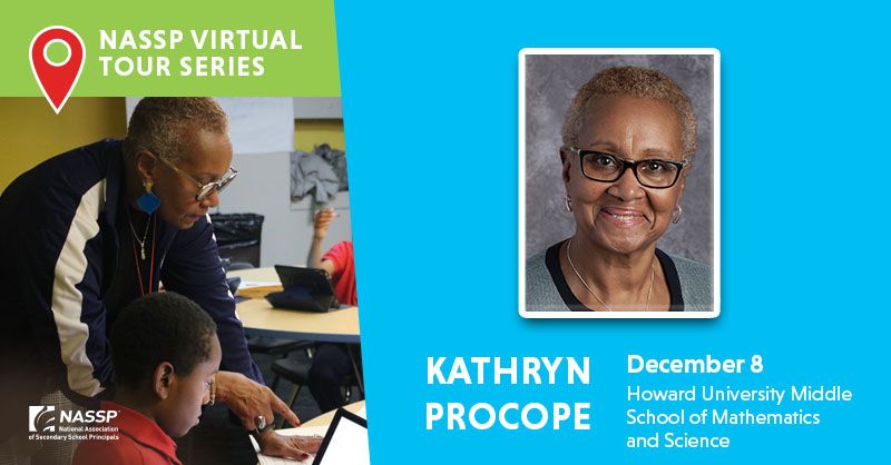 WeAreNPA's tweet photo. In one hour, participate in Kathryn Procope's virtual tour of her school, Howard University Middle School! Log on to https://t.co/aLi1fZfWCD at 10:00 a.m. (ET). This tour is sponsored by @SurfaceGuard. #NASSPVirtualTour https://t.co/5pyASprnGx