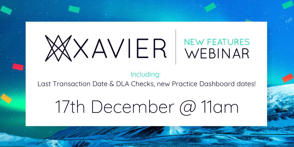 Santa comes early for Xavier partners with our final New Features Webinar of 2020 on the 17th of December! 

We're sharing some fresh new features this month, plus the usual in app demo, tips and tricks to get you off to a flying start 🚀

Register here: buff.ly/2VsldWr