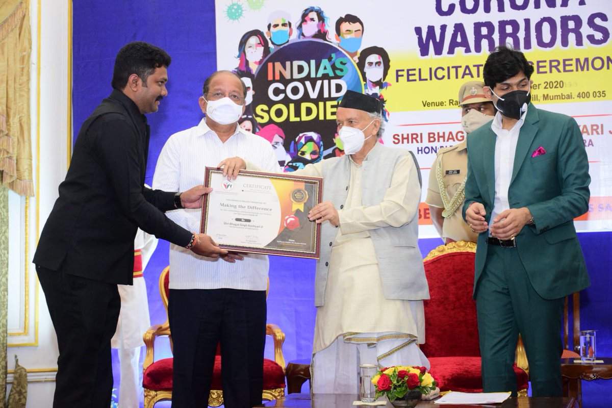 mtdngo's tweet photo. Our team of @MakingtheD2014 got appreciated by our honourable governor of Maharashtra SHRI BHAGAT SINGH KOSHYARI JI for the work we did during this covid-19 pandemic #Maharashtra #PROUD #Share #LifeGoesOnWithBTS #Viral #mtd #makingthedifferencengo https://t.co/eiGq3CKXid
