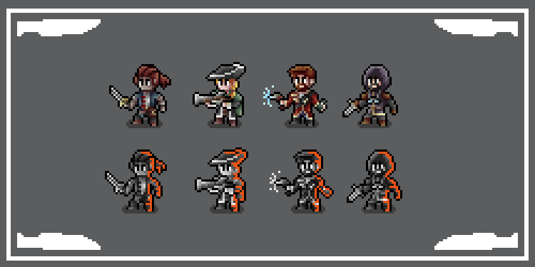 raul_volp's tweet photo. More playbooks of Blades in the Dark, added the Hound, Leech and Lurk. =) #pixel #pixelart #2dart #2dartist #aseprite #digitalart  #pixelartist #gameart  #ttpgames #ドット絵 #vttrpg #rpg #ttprpg #bladesinthedark #rpgtokens #roll20 https://t.co/SpjWwyKPSn