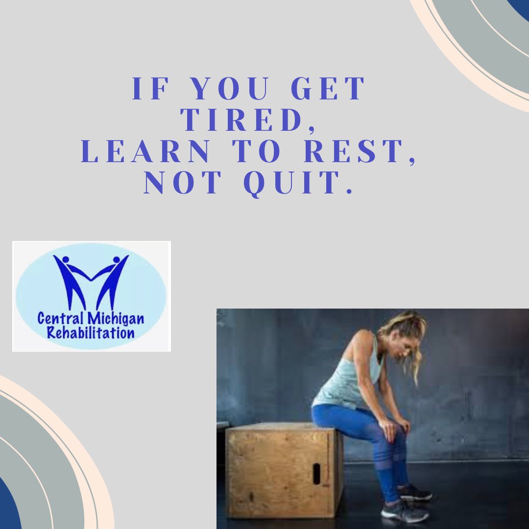 Keep pushing yourself to reach your goals and keep on moving! 
It's not always easy at first...but it will get easier over time! 
We are always here to help! Give us a call anytime: 

Mount Pleasant (989) 772-0258 or Saint Louis (989) 681-8360. cmrehab.com