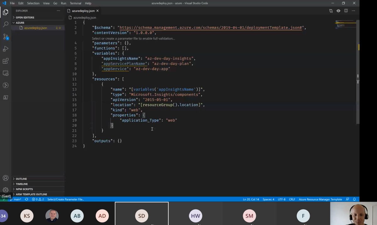 GregorReimling's tweet image. Last session today: Building a CI/CD pipeline for #Azure infrastructure in 40 min from scratch by @manuelsidler. 
#azdevcom