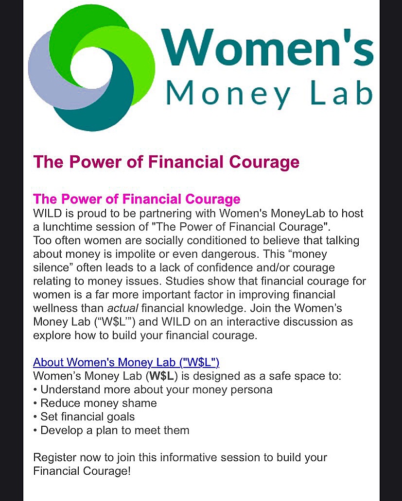 TODAY IS THE DAY! We’re looking forward to you all attending “The Power of Financial Courage” virtual lunchtime session that we are hosting today at 12pm CT with #WomensMoneyLab #WILD #VirtualEvents mms.womeninlistedderivatives.org/Calendar/morei…