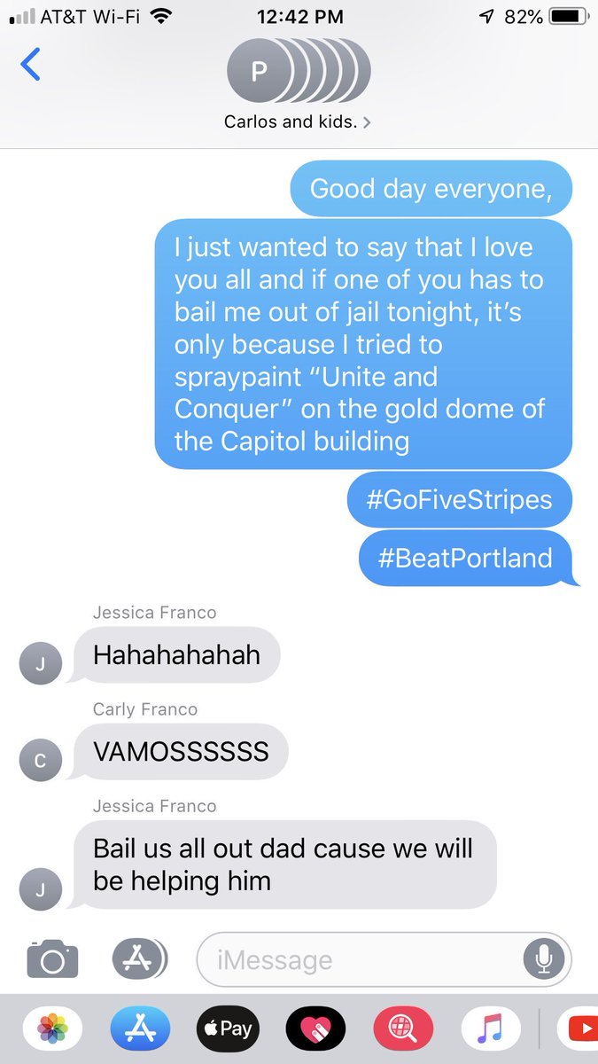 Throwback to my family’s group text 2 years ago today...  #ATLUTD @carlyfranco  @jessjfranco  @brianfranco132