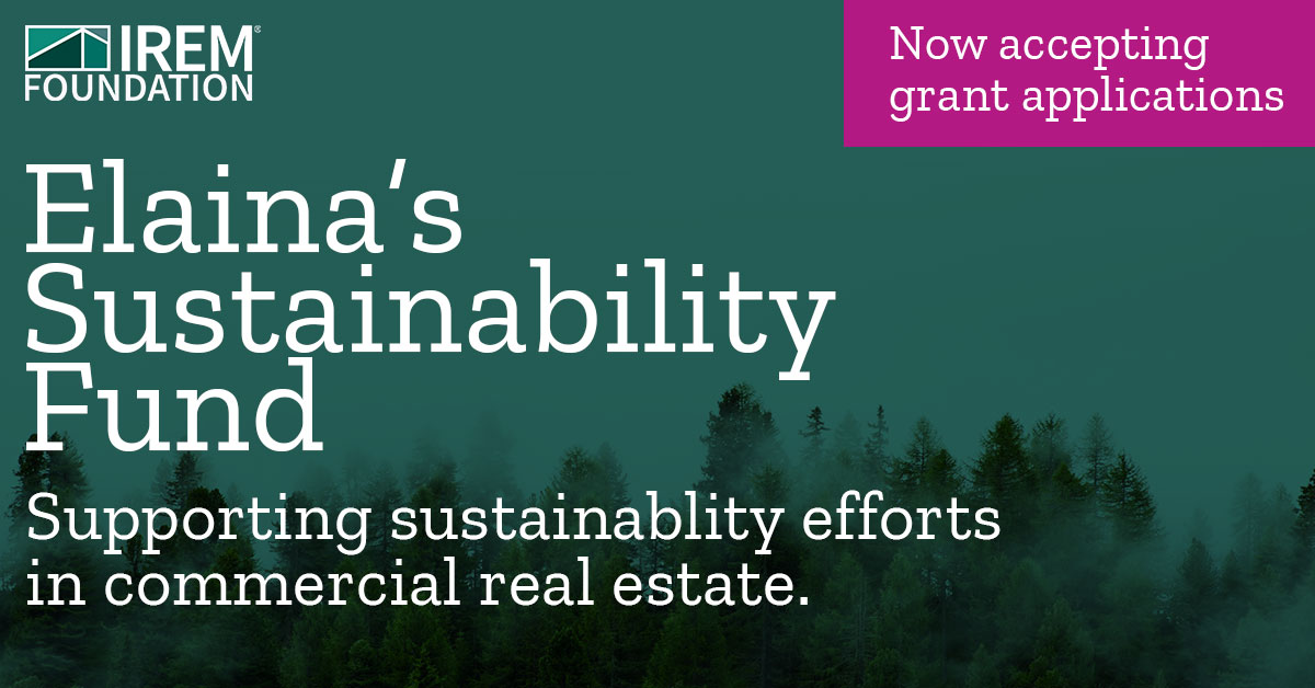 IREM_info's tweet photo. Now through Jan. 31st the #IREM Foundation is accepting grant applications from Elaina's Sustainability Fund. If you're looking to fund a program that will improve the environmental footprint of CRE, apply online at https://t.co/HA8oWhj4YL
#IREMfoundation #sustainability https://t.co/ZsDd7oYmjW