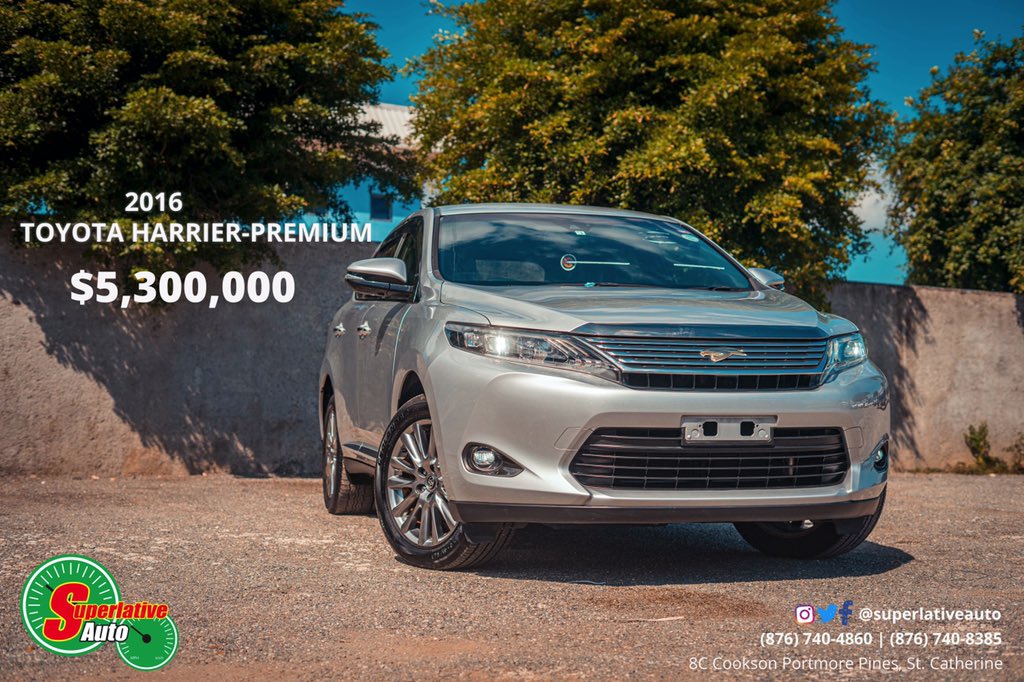 superlativeltd's tweet photo. Get the week started the right way w/ this 2016 Toyota Harrier!
NOW STARTING AT $5.3M!**
For more information about purchasing this vehicle call or visit or office at:
☎️(876)740-4860/8385
🗺8c Cookson Pen Portmore Pines (beside Tax office)
#Toyota #superlativeauto #bestdeals https://t.co/pJ8KurAxev