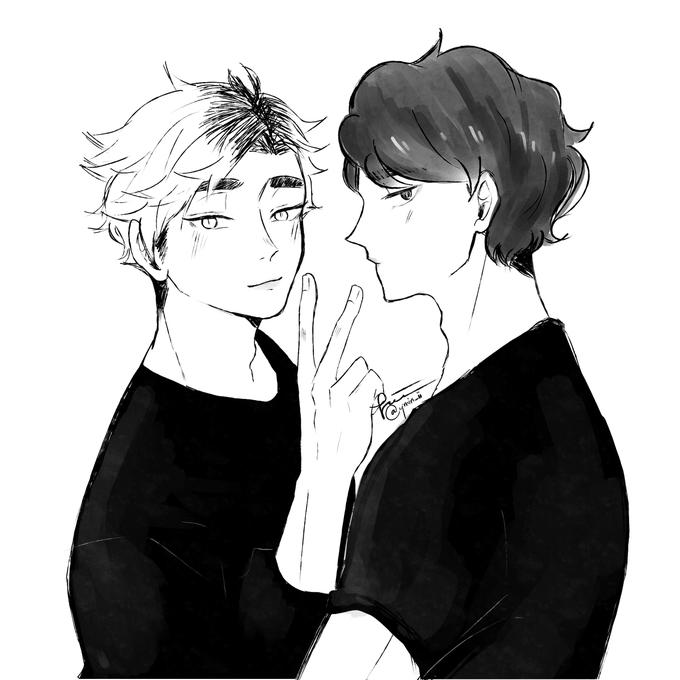 quarantine hair

what i imagined sakuatsu would look like in @lettersinpetals 's fic "stick with you"

#haikyuu #sakuatsu #rkgk 