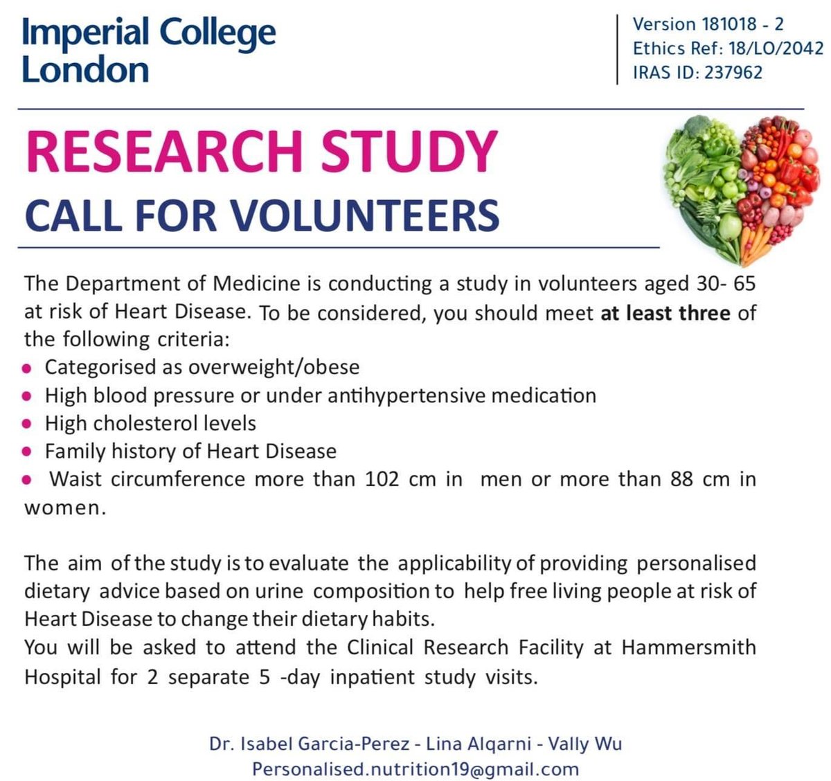 Imperial Nutrition and Food (@imperialnutr) on Twitter photo Looking for volunteers to join a study on personalised dietary advice. See details below. <a href="/isagarperez/">Isabel Garcia</a> Looking for volunteers to join a study on personalised dietary advice. See details below. <a href="/isagarperez/">Isabel Garcia</a>
