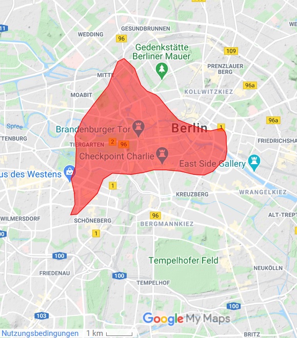 The spatial extent of  #Byzantine  #Constantinople within a modern map of  #Berlin