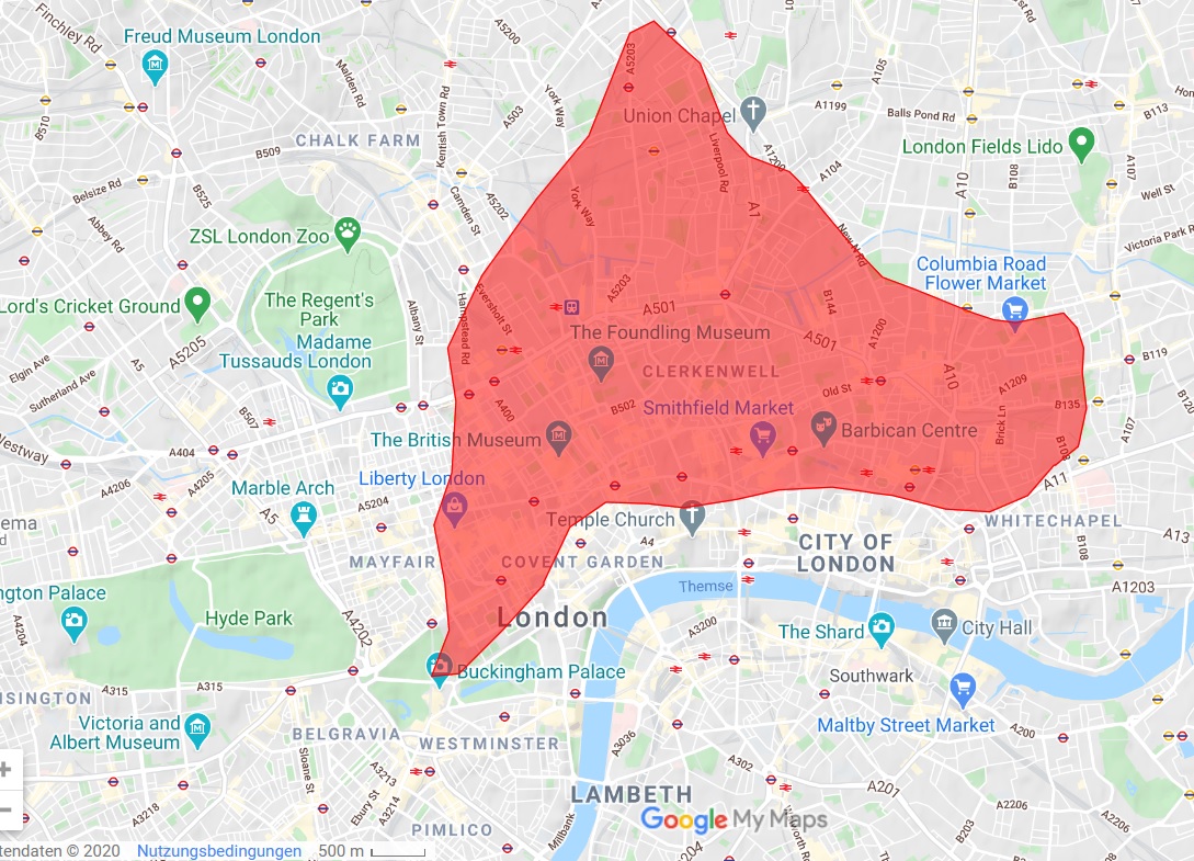 The spatial extent of  #Byzantine  #Constantinople within a modern map  #London