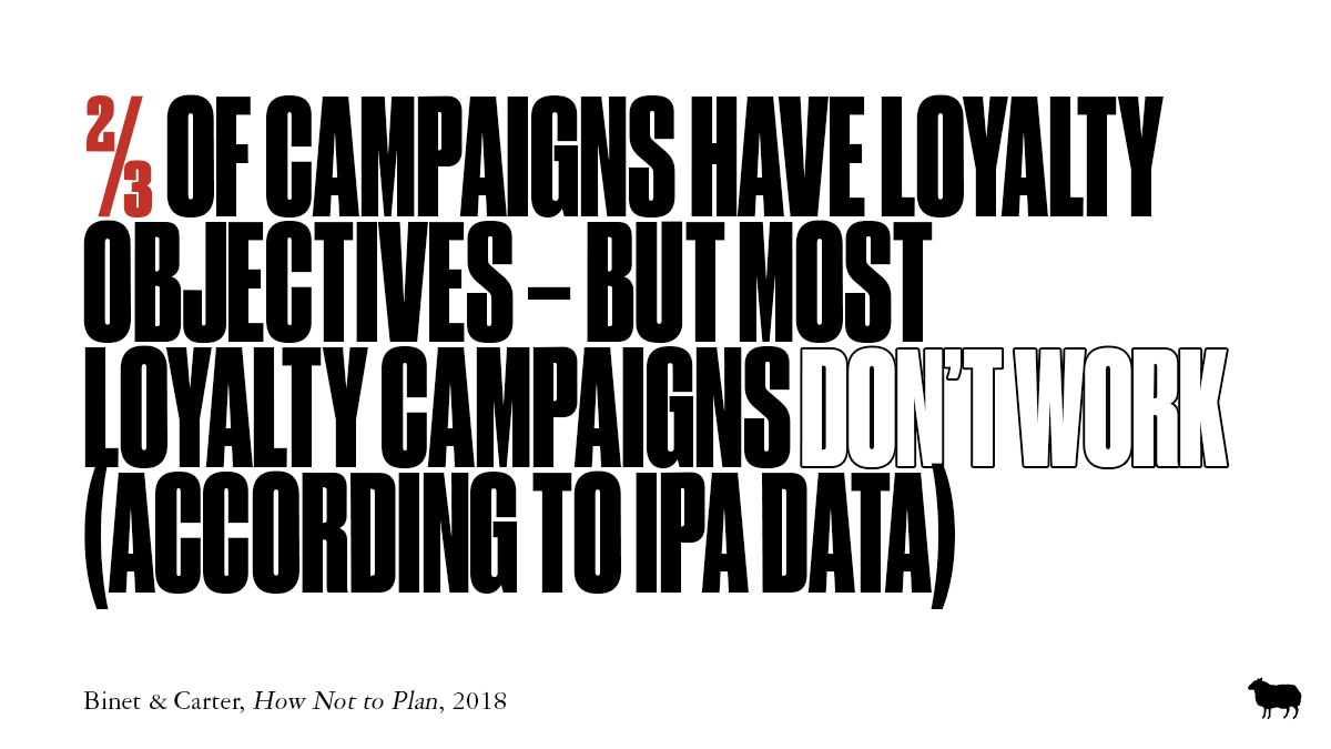 Like  @ProfByron,  @BinetLes has found that consumers are a promiscuous lot when it comes to brand loyalty….