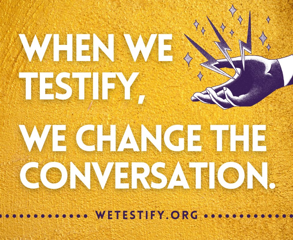 We had abortions. When we testify, we change the conversation.We're so excited to virtually stand beside our fellow storyteller  @amandabeatrizTX during today's  #BeBoldEndHyde hearing and submit our stories into the Congressional record. https://wetestify.org/we-testify-storytellers-statement-on-hearing-the-impact-on-women-seeking-an-abortion-but-are-denied-because-of-an-inability-to-pay/